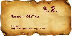 Manger Réka névjegykártya